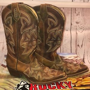 Rocky Cowgirl Boots HandHewn Snip Toe Western